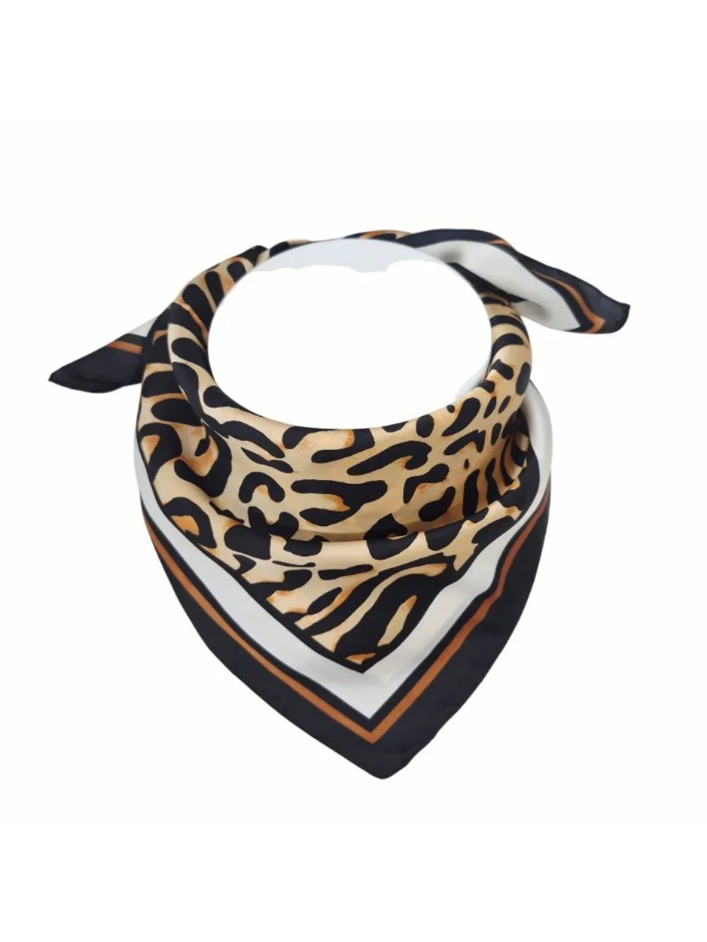 Luxury Cheetah Aninmal Print Silky Satin Soft Square Scarf Motif Begie Hijab New